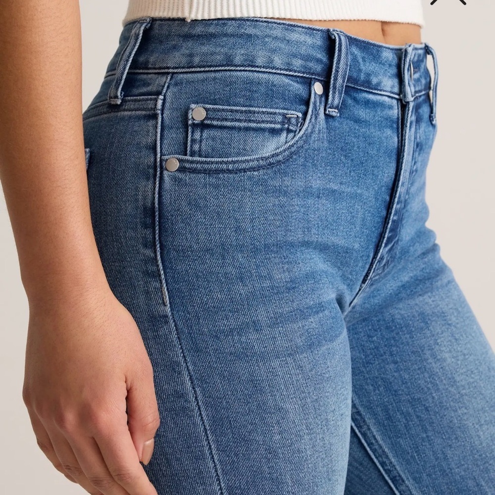 NWT Quince Luna Stretch Slim Straight Jeans Seaside Blue Size 30 - Picture 3 of 9